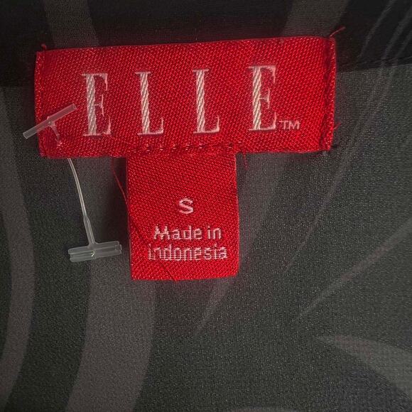 ELLE Sheer Abstract Floral Top Size Small - Picture 3 of 10